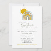 Sunshine TWINS Regenboog Baby shower Invitation Kaart (Voorkant)