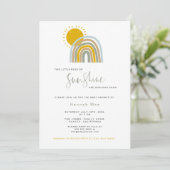 Sunshine TWINS Regenboog Baby shower Invitation Kaart (Staand voorkant)