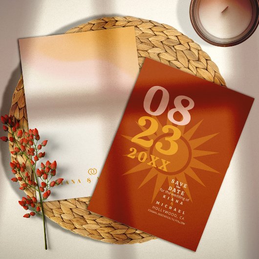 Sunshine Typografie Bruiloft Baksteen ID1048 Save The Date