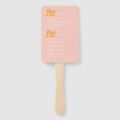 Sunshine Typografie Bruiloft Boter/Blush ID1048 Handwaaier (Achterkant)