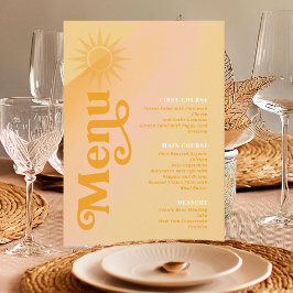 Sunshine Typografie Bruiloft Boter/goudsbloem ID10 Menu