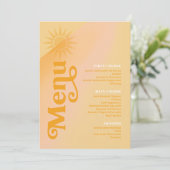 Sunshine Typografie Bruiloft Boter/goudsbloem ID10 Menu (Staand voorkant)