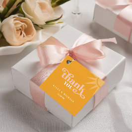 Sunshine Typografie Bruiloft Dank u Gold ID1048 Bedankjes Labels