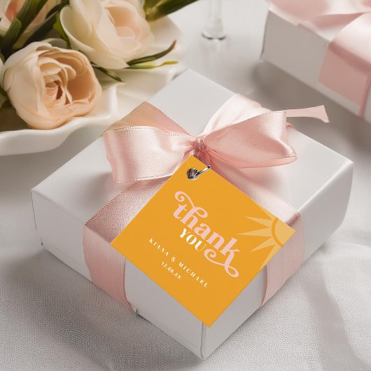 Sunshine Typografie Bruiloft Dank u Gold ID1048 Bedankjes Labels