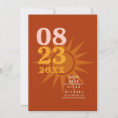 Sunshine Typografie Bruiloft Foto Baksteen ID1048 Save The Date (Voorkant)