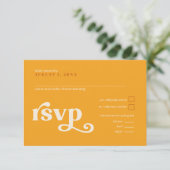 Sunshine Typografie Marigold ID1048 RSVP Kaartje (Staand voorkant)