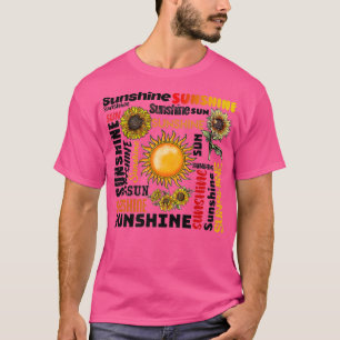 Sunshine Typografie Peace Love Sunshine Sunflower T-shirt