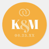 Sunshine Typografie Trouwringen Marigold ID1048 Ronde Sticker (Voorkant)