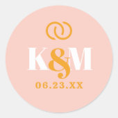 Sunshine Typografie trouwringen roze ID1048 Ronde Sticker (Voorkant)