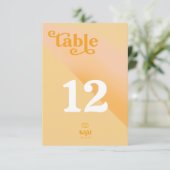 Sunshine Typografie Trouwtafel nummer ID1048 Kaart (Staand voorkant)