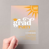 Sunshine Typography Afstuderen Marigold ID1100 Acryl Uitnodigingen (Insitu (Draagbaar))