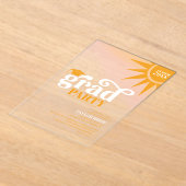 Sunshine Typography Afstuderen Marigold ID1100 Acryl Uitnodigingen (Laagn)