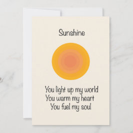 Sunshine Valentine Postcard Feestdagenkaart