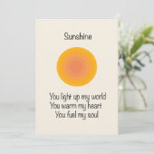 Sunshine Valentine Postcard Feestdagenkaart (Staand voorkant)