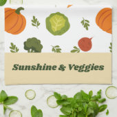 Sunshine & Veggies Schattigee keukenhanddoek (Gevouwen)