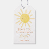 Sunshine verjaardag bedankt cadeaulabel (Voorkant)