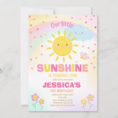 Sunshine Verjaardag Uitnodiging Little Sunshine Pa (Voorkant)