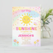 Sunshine Verjaardag Uitnodiging Little Sunshine Pa (Staand voorkant)