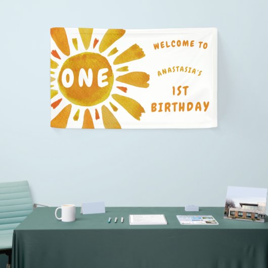 Sunshine verjaardag welkom spandoek (Beurs)