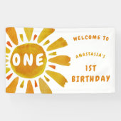 Sunshine verjaardag welkom spandoek (Horizontaal)