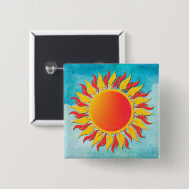 Sunshine Vierkante Button 5,1 Cm