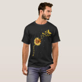 Sunshine Vintage sunflower with butterfly Monarch T-shirt (Voorkant volledig)