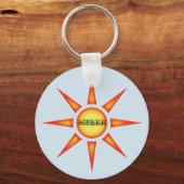 Sunshine Vivid Oranje Yellow Sun Natuur Sleutelhanger (Voorkant)