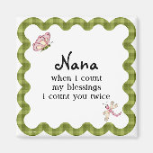 Sunshine vlinder oma nana zegeningen cadeau magneet (Voorkant)