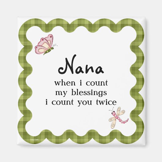 Sunshine vlinder oma nana zegeningen cadeau magneet (Voorkant)