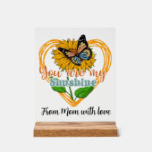 Sunshine voeg tekst sentiment vlinder acryl bord (Voorkant)