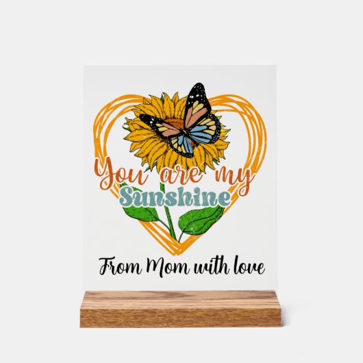 Sunshine voeg tekst sentiment vlinder acryl bord (Voorkant)