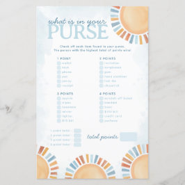 Sunshine Wat zit er in je Purse Baby shower Game