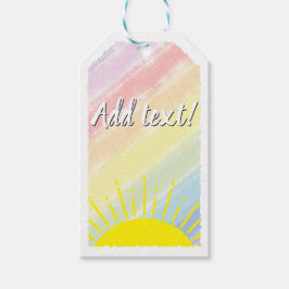 Sunshine Waterverf Baby shower Pastel Regenboog Cadeaulabel