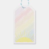 Sunshine Waterverf Baby shower Pastel Regenboog Cadeaulabel (Achterkant)