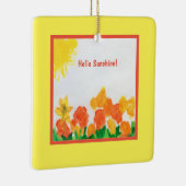 Sunshine Waterverf Floral Keramisch Ornament (Rechts)