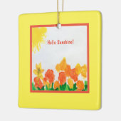 Sunshine Waterverf Floral Keramisch Ornament (Links)