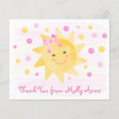 Sunshine Waterverf Schattige Meisje Roze Dank je K (Voorkant)