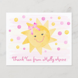 Sunshine Waterverf Schattige Meisje Roze Dank je K