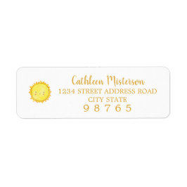 Sunshine Waterverf Sun Return Address Labels