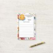 Sunshine Waterverf Wildflower Teacher Post-it® Notes (Op bureau)