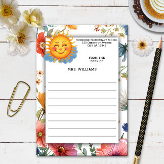 Sunshine Waterverf Wildflower Teacher Post-it® Notes