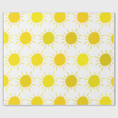 Sunshine Whimsical Yellow Sun Birthday Party Cadeaupapier (Vlak)