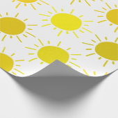 Sunshine Whimsical Yellow Sun Birthday Party Cadeaupapier (Hoek)