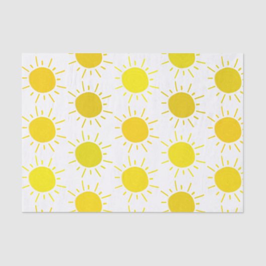 Sunshine Whimsical Yellow Sun Birthday Party Tissuepapier (Voorkant)