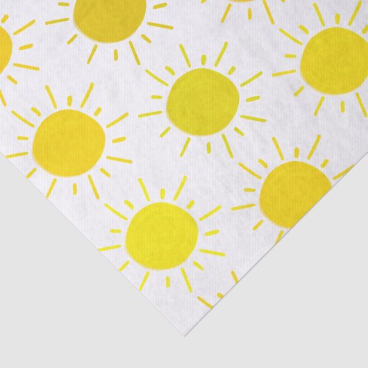 Sunshine Whimsical Yellow Sun Birthday Party Tissuepapier (Detail)