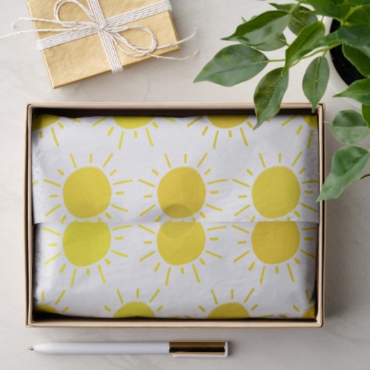 Sunshine Whimsical Yellow Sun Birthday Party Tissuepapier (Geschenk)