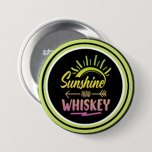 Sunshine & Whiskey-Sticker Ronde Button 7,6 Cm