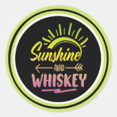 Sunshine & Whiskey-Sticker Ronde Sticker (Voorkant)
