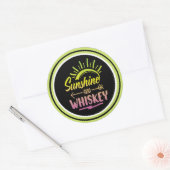 Sunshine & Whiskey-Sticker Ronde Sticker (Envelop)