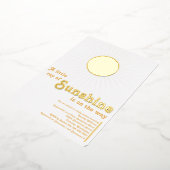 Sunshine White Gold Sun Baby shower Folie Uitnodiging (Gedraaid)